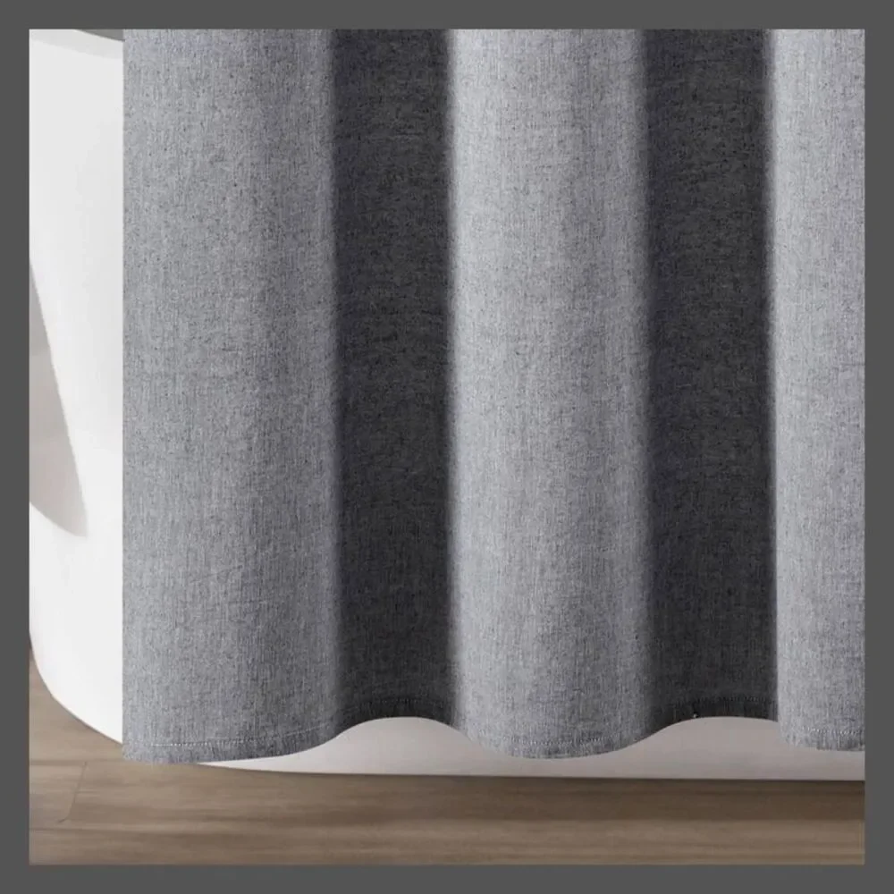 Open Box - Lush Decor -  Stripe Farmhouse Button Pleats Cotton S Gray